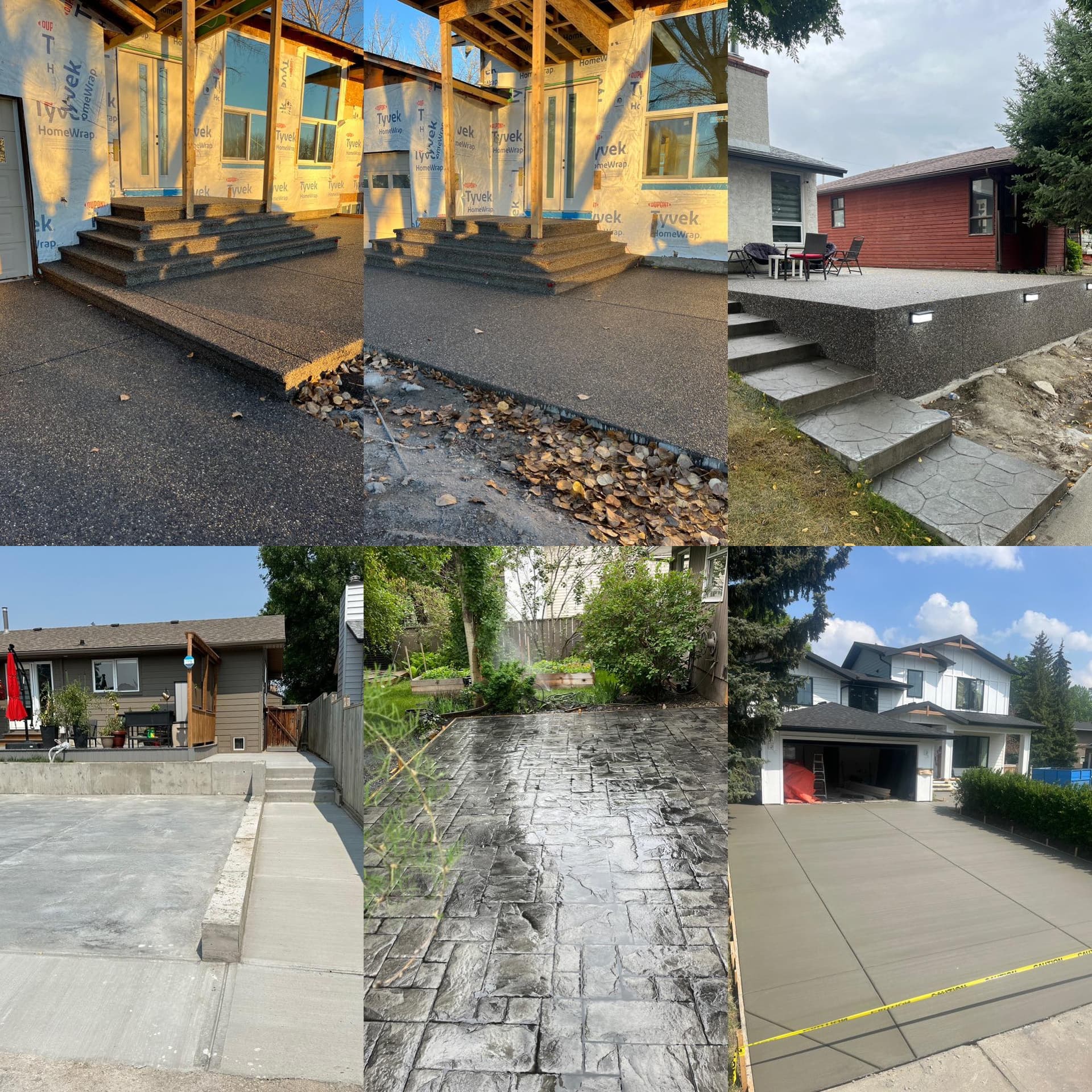 Finished concrete patio with a modern design
