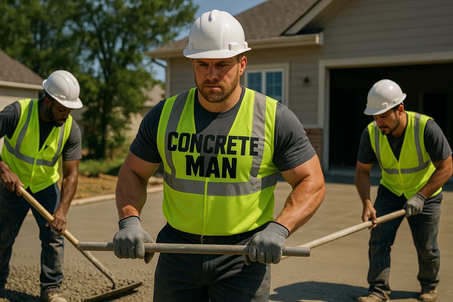 The Concrete Man crew working on a Calgary concrete project